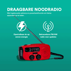 Draagbare noodradio – altijd stroom met opwindbare en zonne-energie functies